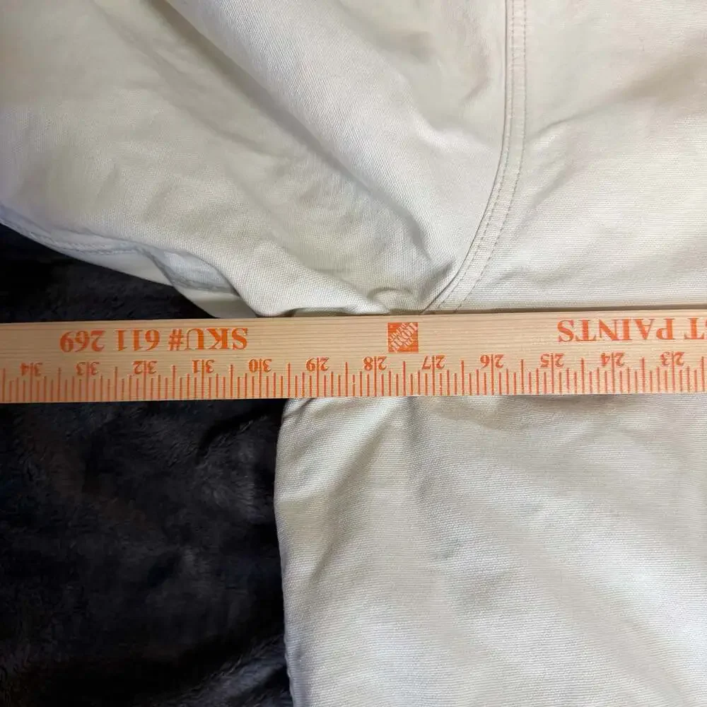 Levis Potrero White Denim Full Zip Hooded Jacket Quilt Lined Workwear Size XXL